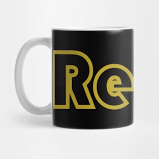 Gold Retro Vinyl Record Text Mug